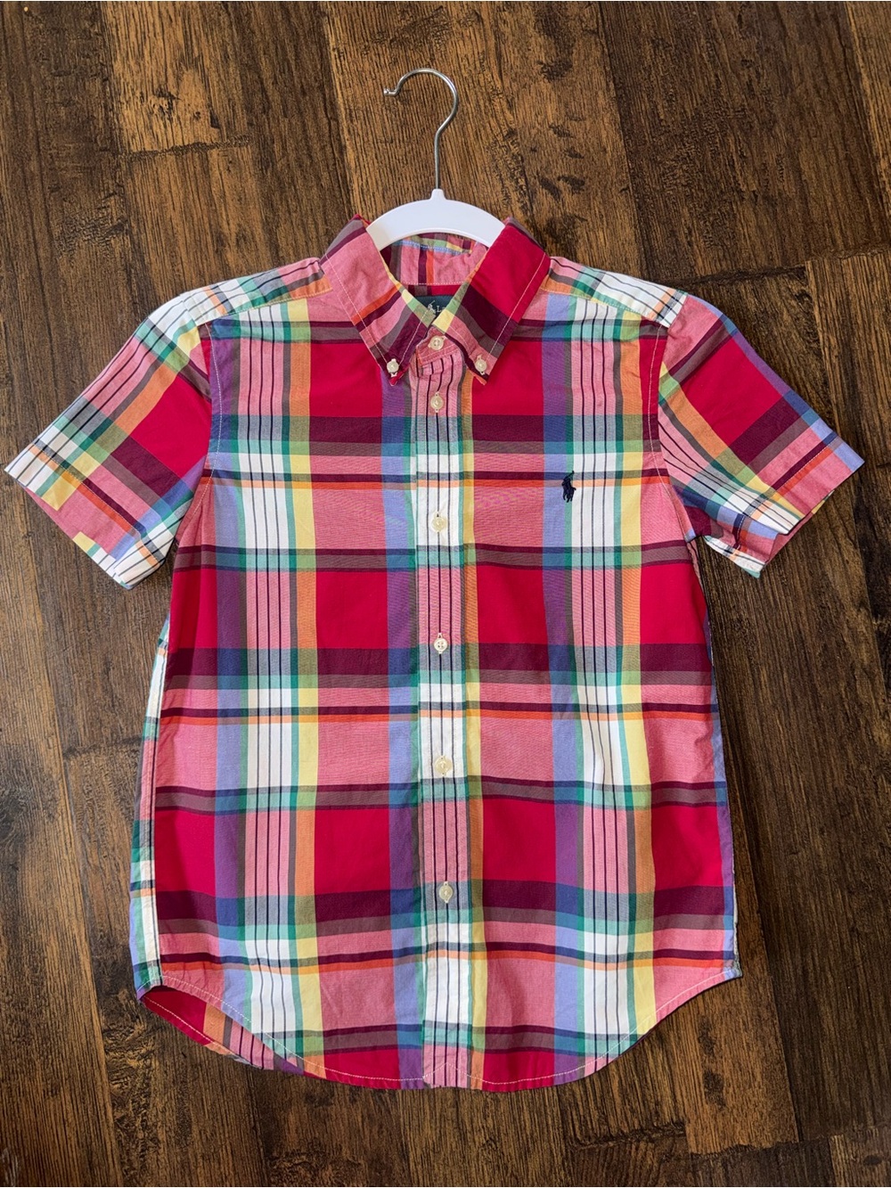Kids Ralph Lauren Colorful Plaid Button Up Shirt Size 7